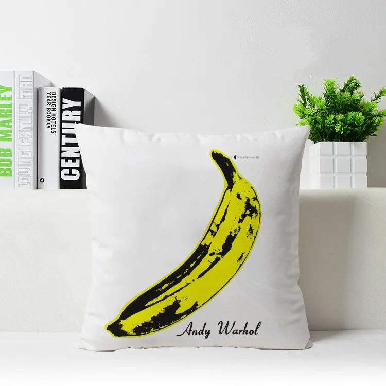 

Personalized Fashionable Cartoon pop art banana andy warhaol Home Decorative Square Zippered Throw Pillowcase Unique Pillow Sham