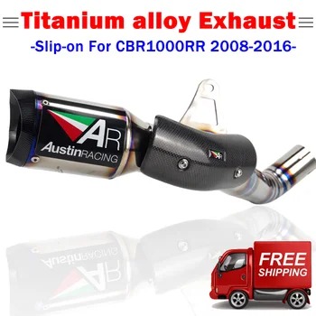 

Free shipping cbr1000 Slip-on Motorcycle exhaust muffler titanium alloy middle pipe austin racing escape for CBR1000RR 2008-2016