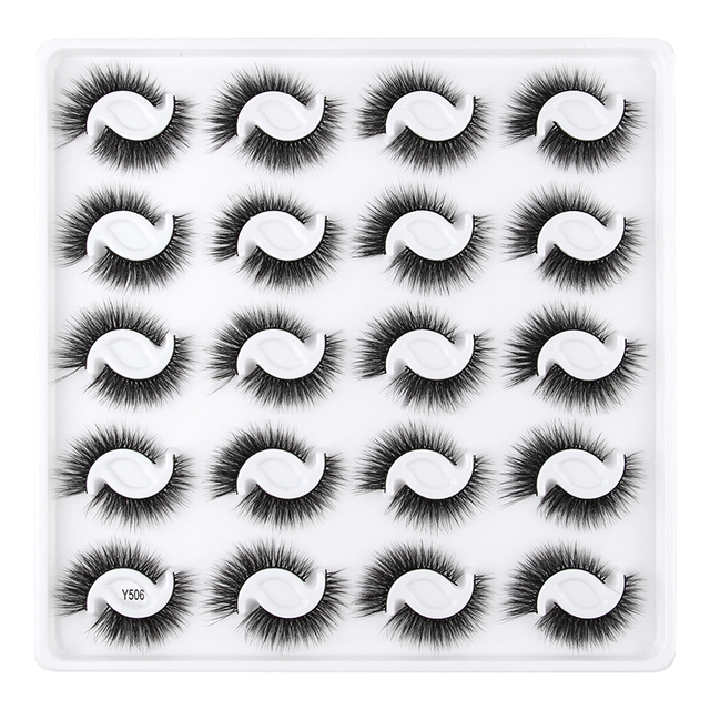 16/20 Pairs Soft 3D Mink Lashes Faux Thick Natural Long False Eyelashes Cosmetic Makeup Tool Extension Eye Lashes