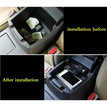 

Black Armrest Storage Box Interior Car Auto Center console Tray Replacement
