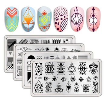 

BORN PRETTY Stainless Steel Nail Stamping Plate Geometric Line Pattern Tools Stamping Template Nail Art Image Print DIY Designs