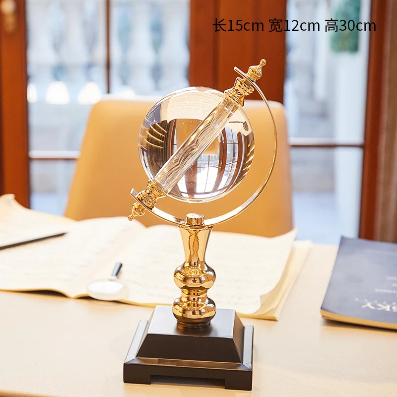 

European Crystal Globe Arrangement Living Room Wine Cabinet Decoration Home Office Table Business Gift