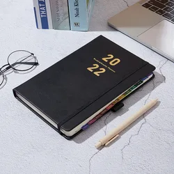 Carnet de croquis face dure avec stylo, planificateur, Agenda, carnet de notes anglais créatif, 2022, 2022 