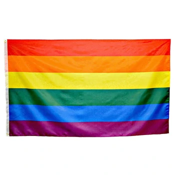 

10Pcs Rainbow Flag Polyester Gay Pride Flag With Brass Grommets Banner Hanging Lgbt Flag For Gay Outdoor Home Decor 60 x 90Cm