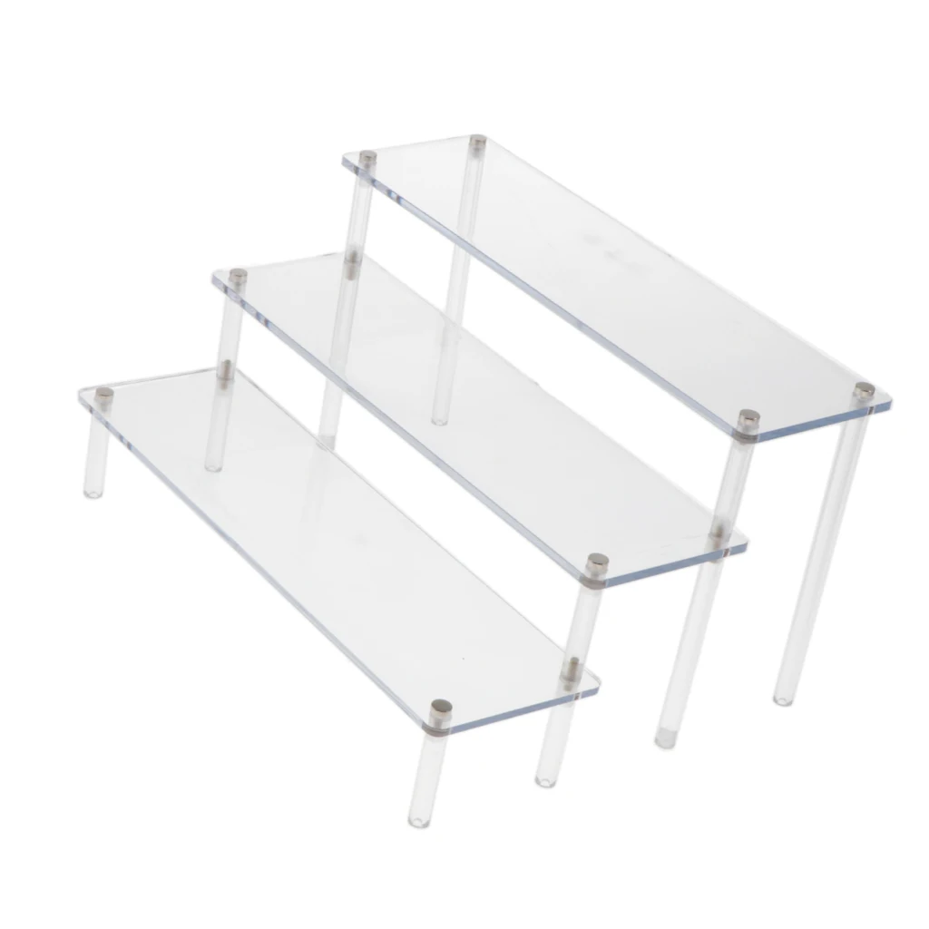 Clear Acrylic Rack Perfume Cosmetics Doll Car Display Stand Risers Shelf
