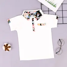 Стиль, международная торговля, Детская футболка с короткими рукавами в Корейском стиле, Летний принт, чистый хлопок, Детская рубашка поло a