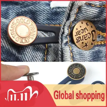 

Casual Pants Retractable Waist Extension Button Adjustable Disassembly Retractable Jeans Metal Letter Buttons Sewing Accessories