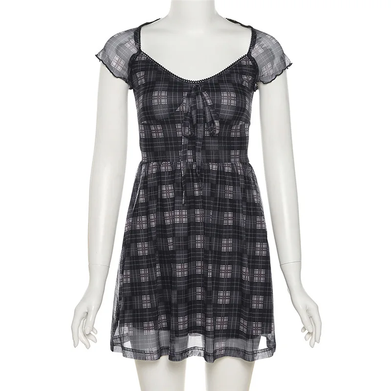 Summer Streetwear Square Neck Clothing Harajuku Short Sleeve Double Layer A Line Black Dress Mini Dresses 26 H3d047d5964df4f05a94be09f7d636da2l