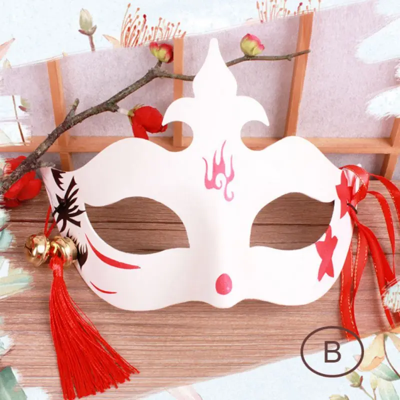 Маска лисы в японском стиле; маскарадный костюм для костюмированной вечеринки; ручная роспись; маски японского кролика; вечерние праздничные принадлежности - Цвет: 12
