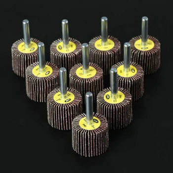 

10pcs Set Sanding Flap Wheels 80-Grit Disc Polishing Woodworking Grinder Rotary Abrasive Tools Burrs Threads Cleaner