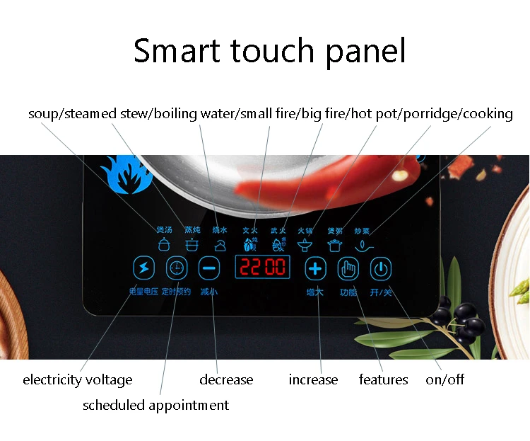 DMWD электрическая многофункциональная индукционная плита, умная нагревательная плита, плита, варочная панель, суповый котел, жаровня, кухонная техника
