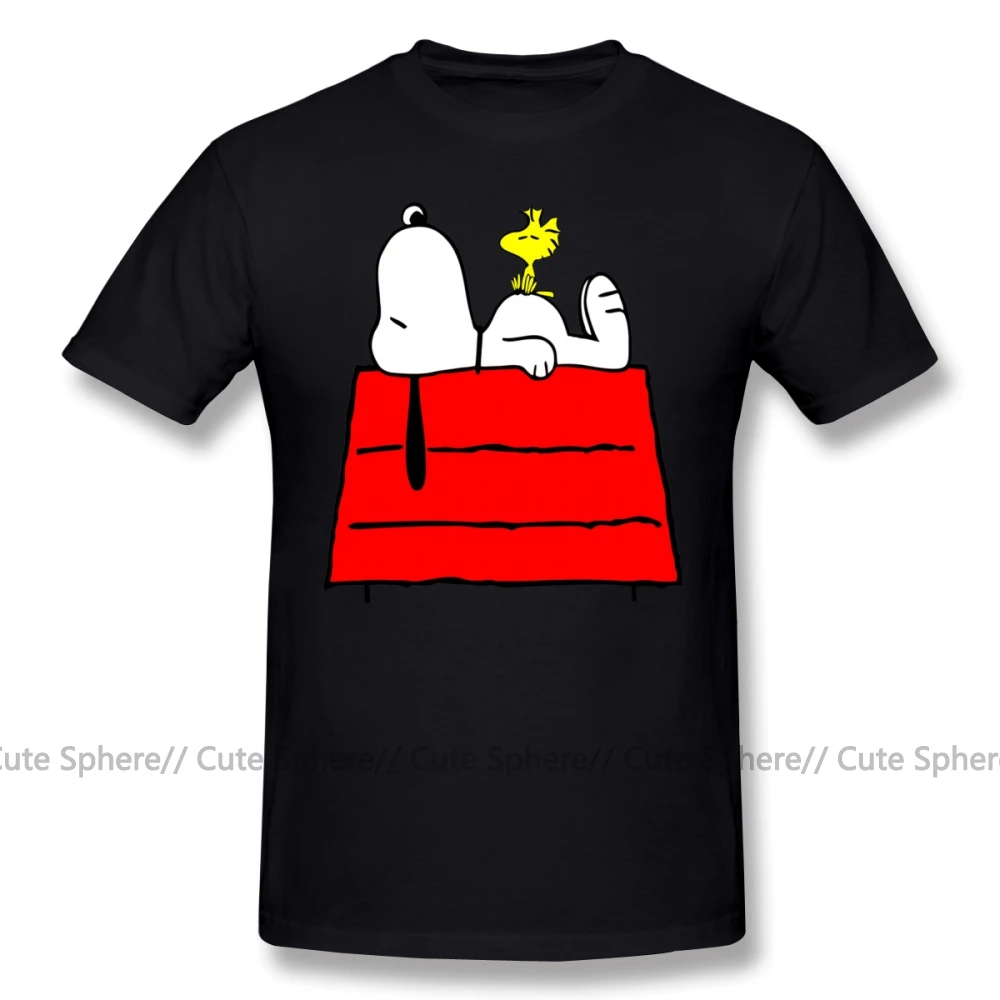 Футболка Peanuts Chill Out, Классическая футболка большого размера, 100 хлопок, графическая, с коротким рукавом, Мужская отличная футболка - Цвет: Black