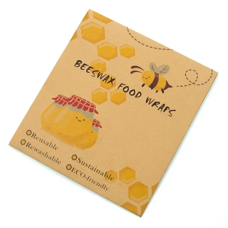 3pcs/Set Beeswax Wrap Cloth Fresh Keeping Sets Reusable Bee Beeswax Wrap Bees Wax Food Wraps Food Sealed Fresh-Keeping Cover