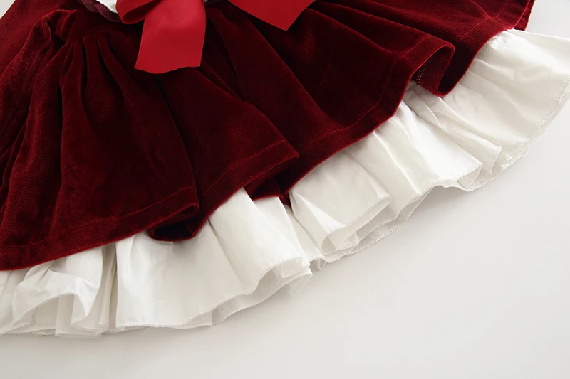 Красное рождественское платье для маленьких девочек; Vestidos; Осень-зима г.; одежда принцессы с длинными рукавами для новорожденных; одежда для дня рождения