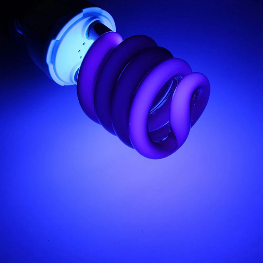 Ультрафиолетовая лампочка ультрафиолетовая флуоресцентная лампочка cfl 220V E27 18-36W спиральная Enegy экономия черного света фиолетовая лампа освещение