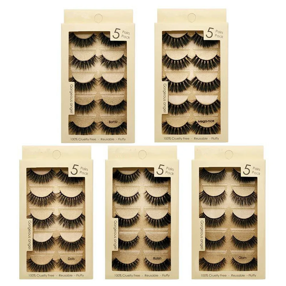 

Mink Lashes 5pcs Lashes Mink Eyelashes 3D Natural False Eyelashes Eyelash Bundles Eyelash Extension Thick Fluffy Mink Lashes