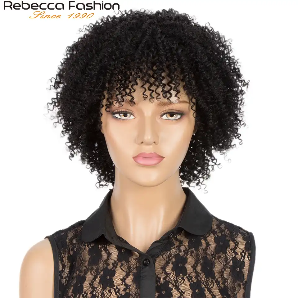 Peluca De Pelo Humano De Corte Pixie Para Mujeres Negras De Color Corto Afro Rizado Brasileno Pelucas De Pelo Humano Natural Con Explosion Aliexpress