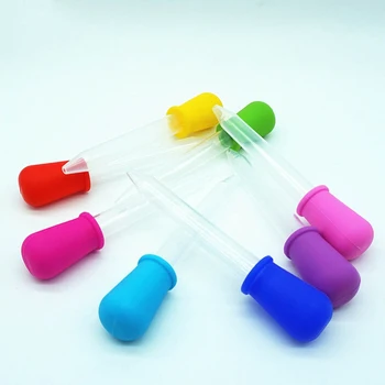 

10pcs 5ml Clear Silicone Baby Medicine Feeder Dropper Graduated Pipette Liquid Food Dropper School Lab Supplies