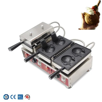 

Bear shaped Waffle cone maker Ice cream Taiyaki waffle machine commercial 110v 220v 4pcs Bear waffle maker machine