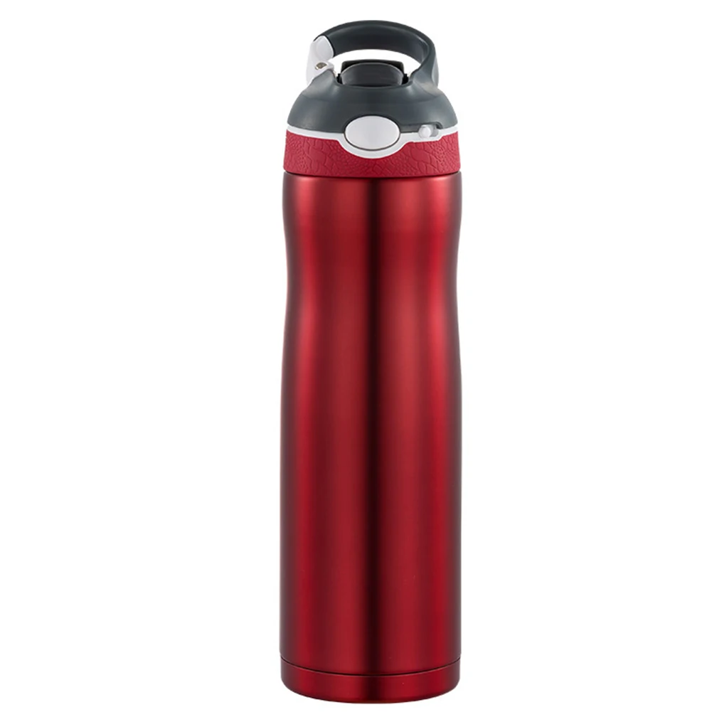 600 мл автоносик Питьевая бутылка для воды для скалолазания Легкая очистка с соломинкой портативная нержавеющая сталь с вакуумной изоляцией кнопка управления - Цвет: Red