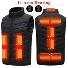 

11Areas Outdoor Heating Warm Vest Winter Hiking Hunting Ski Men Women USB Electric Heated Jacket Body Warmer Thermal Heated Vest