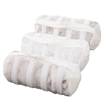 

3Pcs Closure Machine Shoe Wash Bag Washing Net Polyester Drying Laundry Protective with Hanging Loops Durable Home