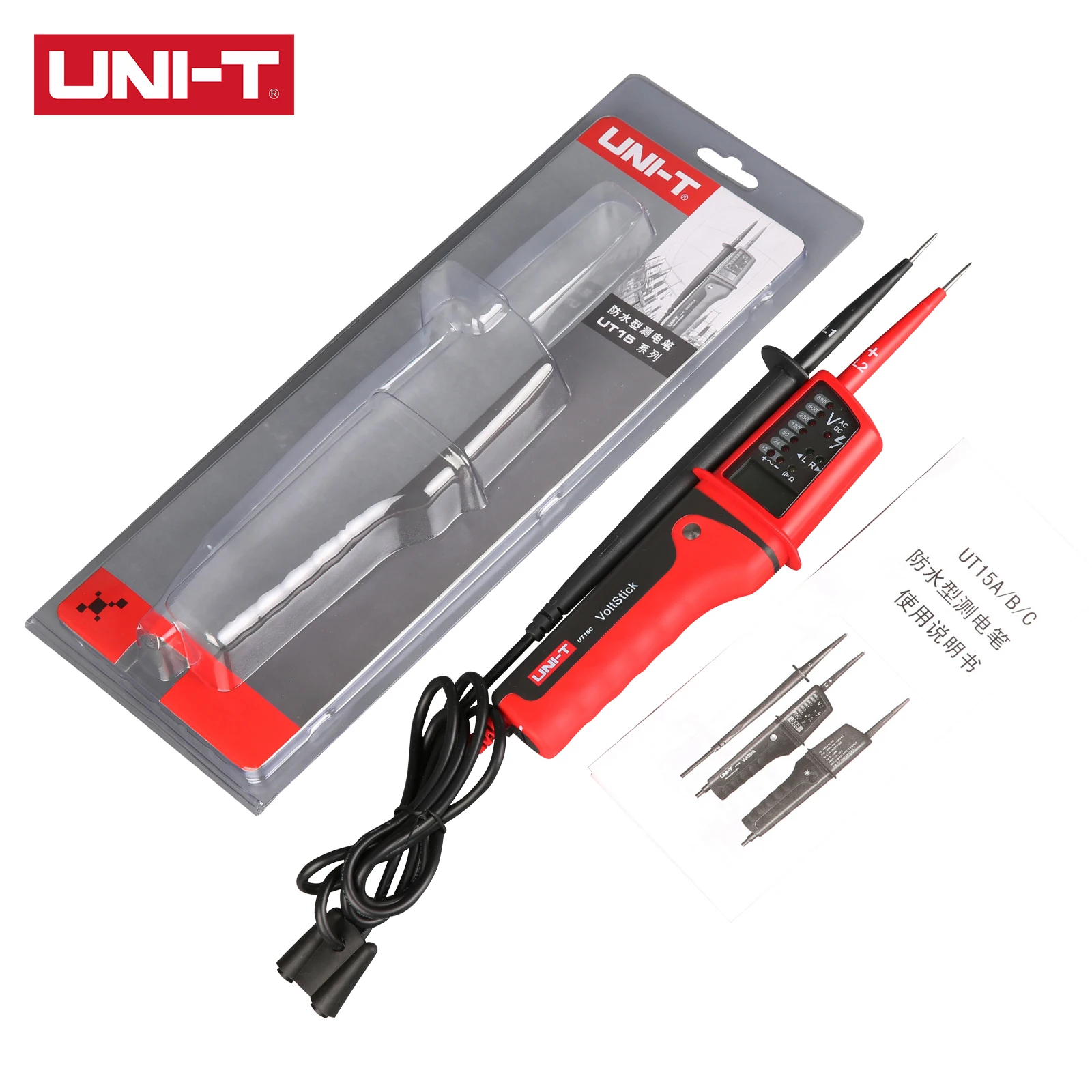 UNI-T UT15C Waterproof LCD Digital Electrical Voltage Continuity Circuit Tester 
