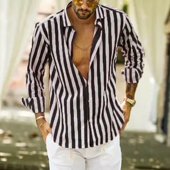 

Men's Shirts Casual Business Sleeve Striped Slim Fit Shirts Mens Button Down Shirts Long Sleeve Striped Regular Fit Shirt