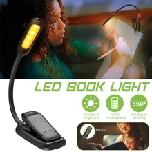 

LITOM Rechargeable Book Light Reading Light with 3-level Warm Cool White Daylight Eye Protection Clip On Table Bed Night Reading