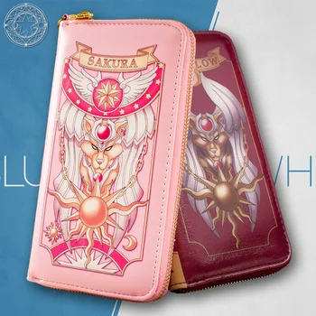 

CardCaptor Card Captor Sakura The Clow Card Long Wallet 4 Color Women Purse PU Leather Zipper Money Holder Cosplay Gift for Girl