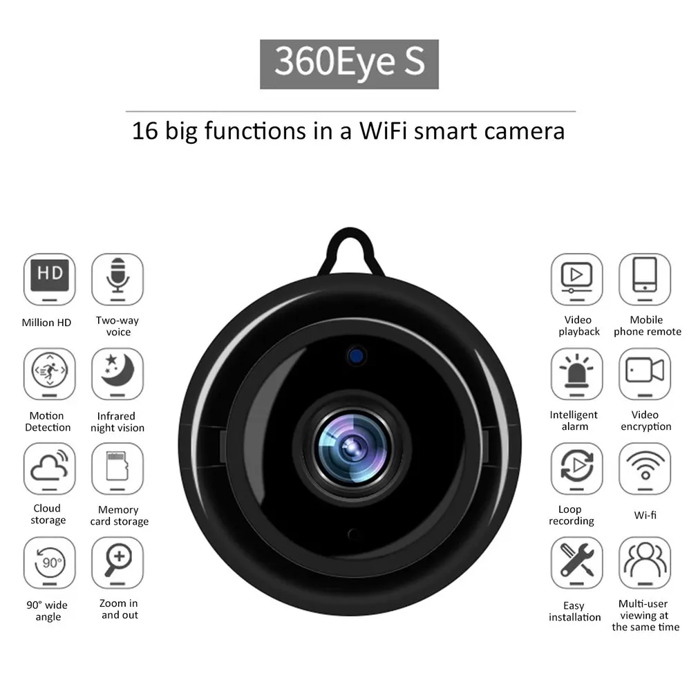 Мини камера беспроводная WiFi Беспроводная наблюдения 1080P микро видеокамера с