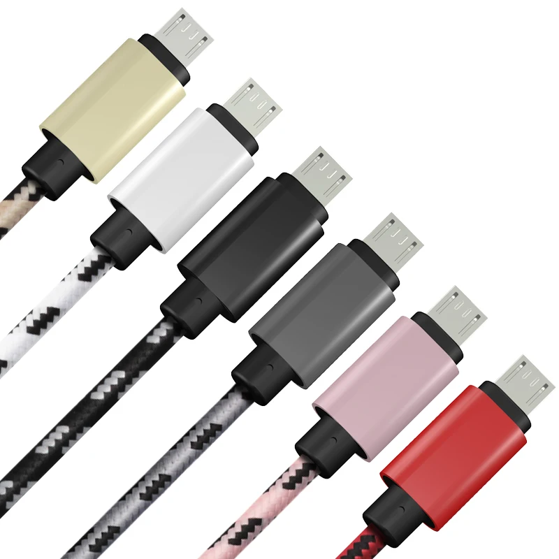 Тканевый провод Micro USB кабель Синхронизация Usb зарядное устройство шнур для Samsung HTC