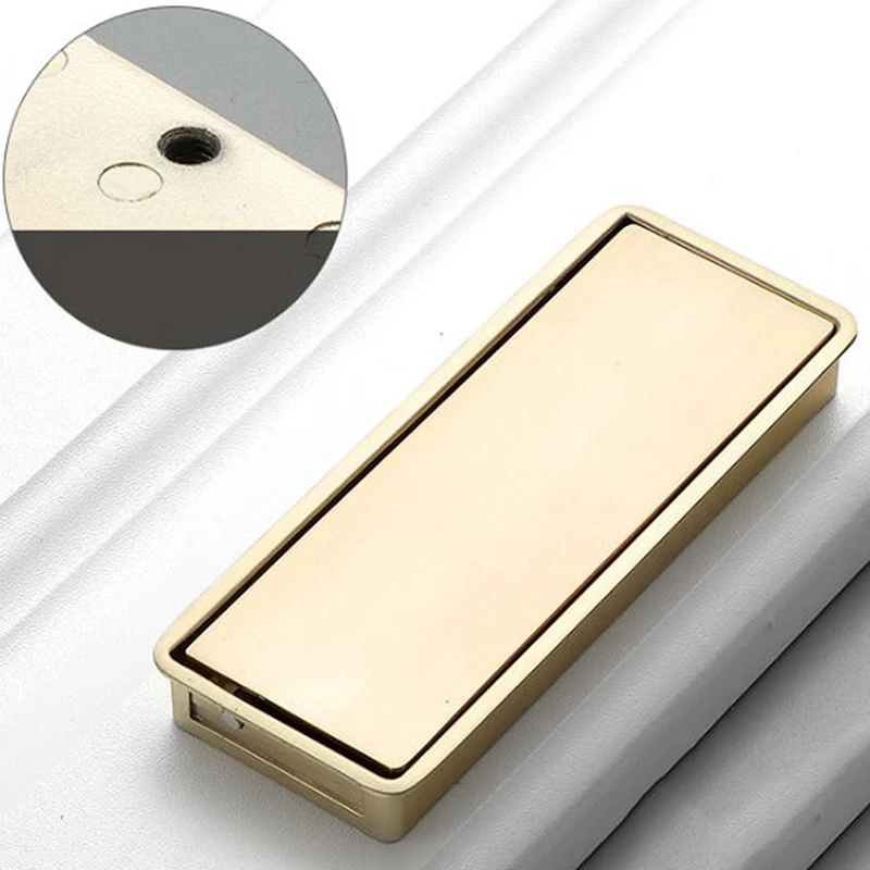 

Concealed Flip Handle Black Gray Grooving Drawer Handle Furniture Buckle Hand Wardrobe Door Drawer Handle