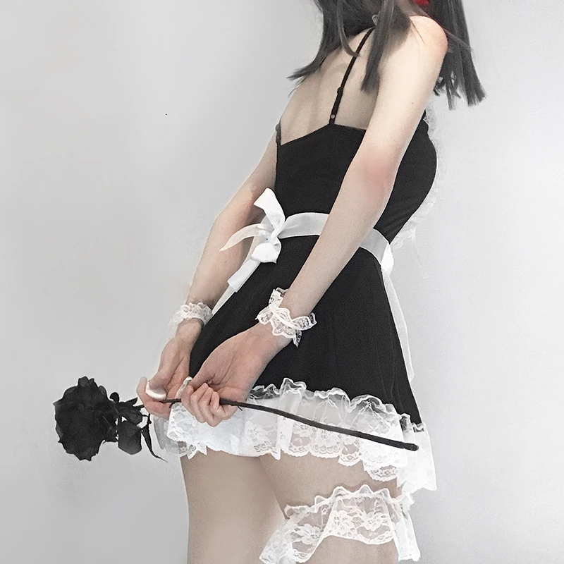 Лолита горячий костюм бебидолл платье униформа эротические ролевые игры милые шоу женское сексуальное белье Косплей французский фартук горничной