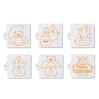 

1pc Halloween Specter Design Cookies Stencil Coffee Stencils Wedding Plastic Cake Molds Cake Template Decorating Tool Bakeware