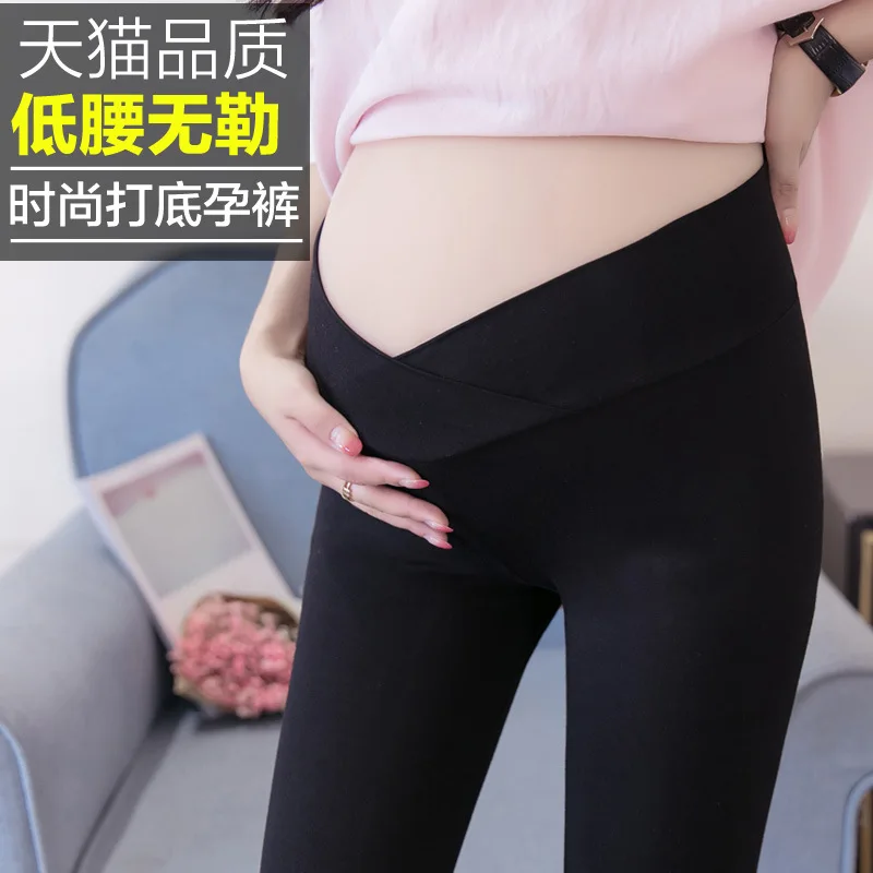 

Maternity Clothes 2019 Summer New Style Korean-style-Style Low-Rise Pure Cotton Capri Pants Solid Color Style Leggings for Pregn