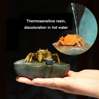 

PINNY Purple Clay Color Changing Crab Tea Pet Taste Ceramic Tea Ceremony Ornaments Home Decoration Accessories