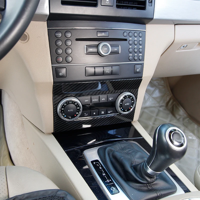 Углеродное волокно ABS для Mercedes benz GLK Class X204 2008-2012 Автомобильная центральная консоль кондиционер вентиляционная рама отделка Аксессуары