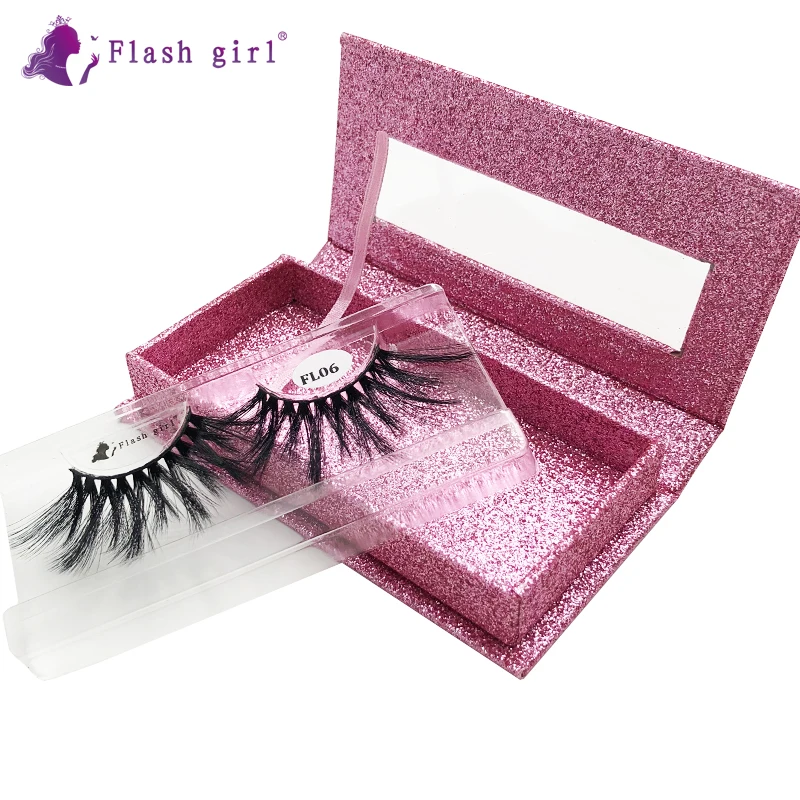 

Flash Girl natural eyelash with beautiful box FL06 thick 25mm 100% handmade natural soft eyelashes