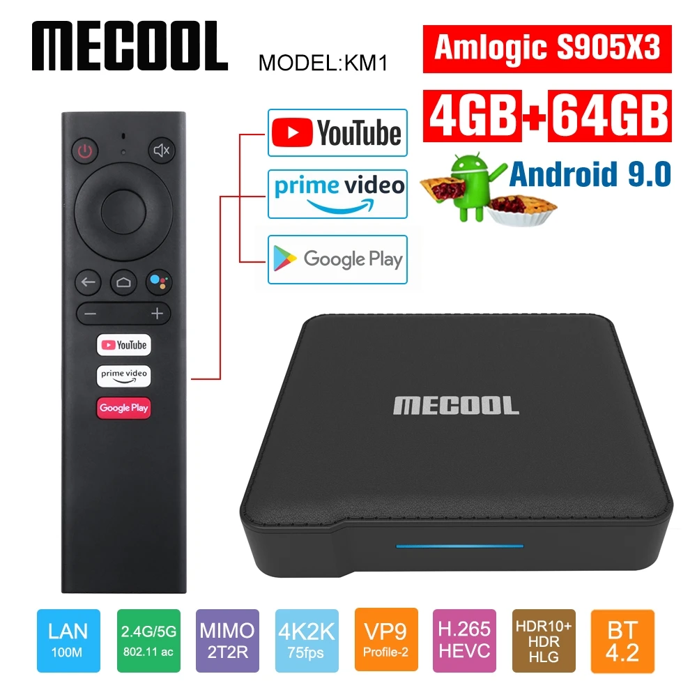 Mecool Google Certified KM1 Andriod 9.0 4G 64G Amlogic S905X3 ATV box tv Dual Wifi 4K Voice Andriod tv box Youtube smart box|Set-top Boxes| - AliExpress