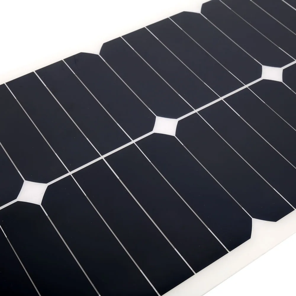 Flexible18V25W монокристаллическая солнечная панель силиконовый блок питания Внешняя Батарея зажимы «сделай сам» для путешествий на открытом воздухе
