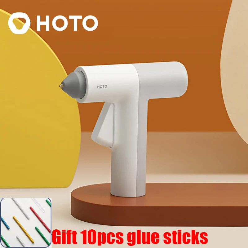 Youpin HOTO-pistola de pegamento de fusión en caliente, batería de litio de 2021 mAh, inalámbrica, con barra de pegamento de 2000mm, herramientas de artesanía a mano para el hogar, 10 Uds., novedad de 125