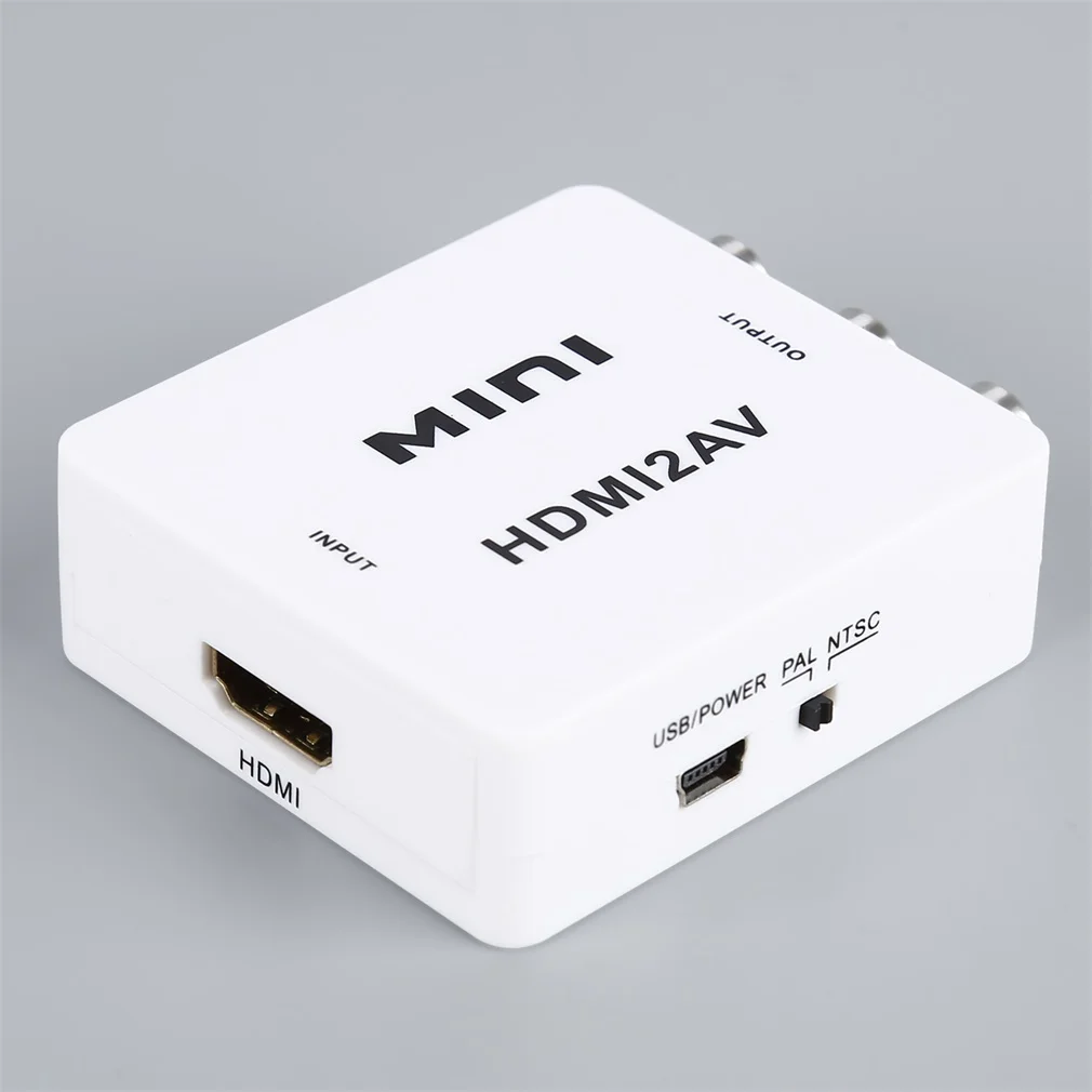 Мини HDMI К AV/CVBS L/R видео адаптер HDMI2AV NTSC PAL выход 1080P