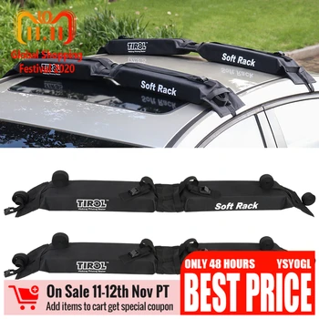 

Auto Soft Roof Rack 2 Pieces/Set Black Luggage Easy Rack Load 60kgs Foldable Oxford Universal Car Carrier Rack Universal Kit Car