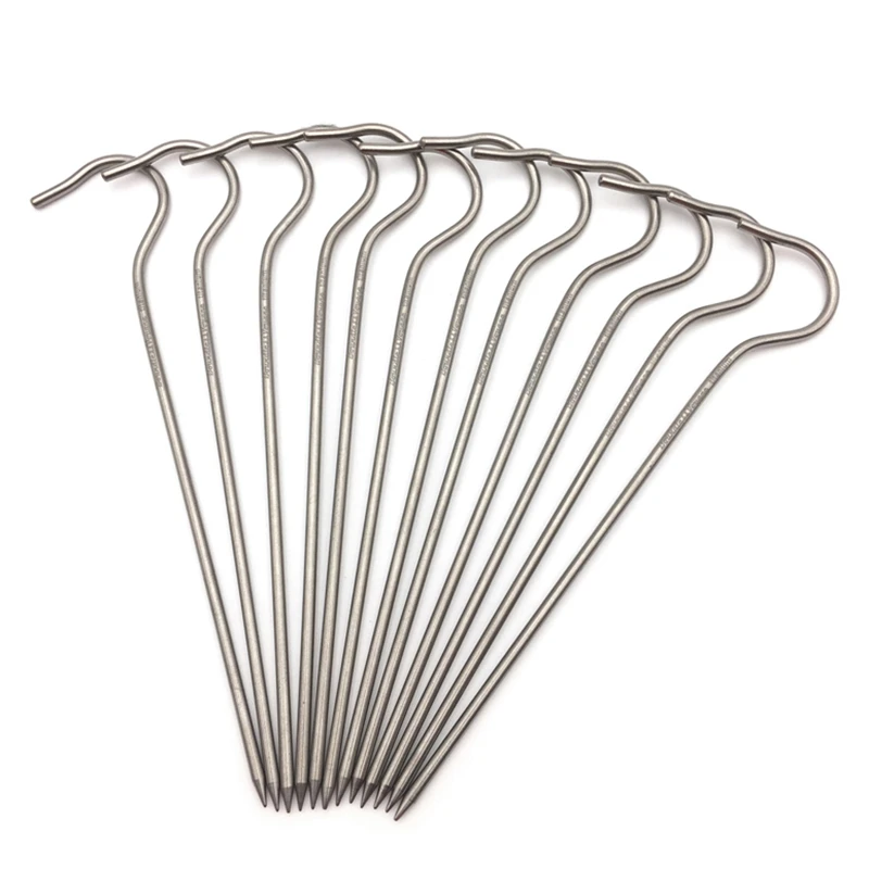 

Titanium Tent Nail Outdoor Camping Tent Pile Canopy Nail Grounding Tent Accessories Outdoor Traveling Tent Building-12Pcs