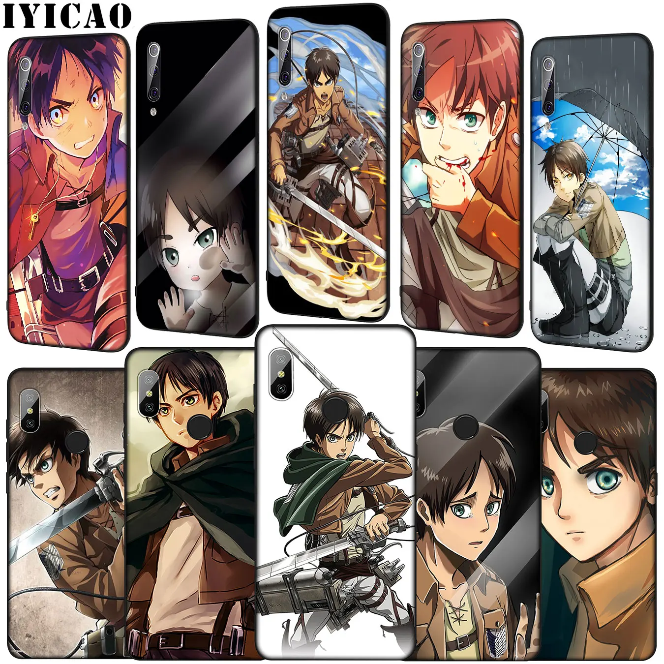 Мягкий чехол для телефона IYICAO Attack on Titan Anime Eren Jaeger Xiaomi Mi 10 9 9T A3 Pro CC9 CC9E 8 SE A2 Lite A1 6