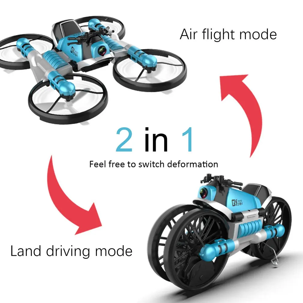 

Folding Four-Axis Aircraft Deformation Motorcycle Aerial Drone Child Remote Control Aircraft Toys Exquisite Gift