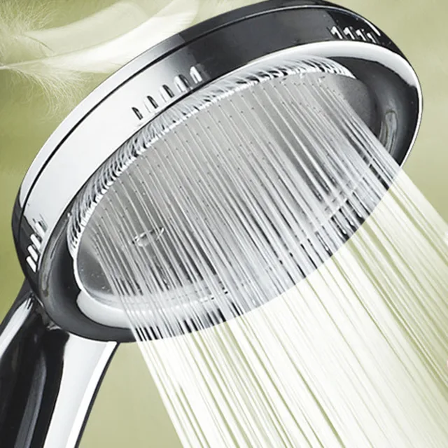 1PC Pressurized Nozzle Shower Head ABS Bathroom Accessories High Pressure Water Saving Rainfall Chrome Handheld Shower Bath Head 1