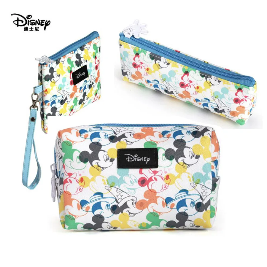 

1 pc Disney Mickey Minnie Mouse portable cosmetic bag multi-purpose storage tsum tusm coin purse cartoon purse handbag Makeup PU