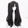 Anogol Anime Fate/Grand Order Tohsaka Rin Double Clip Ponytail Black Long Wave Synthetic Cosplay Wig For Halloween Party + Cap ► Photo 2/5